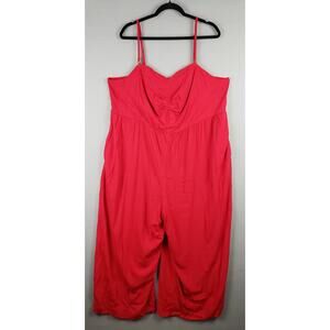 Knox Rose Plus Size 2X Spaghetti Strap Jumpsuit Red Casual European Summer Comfy